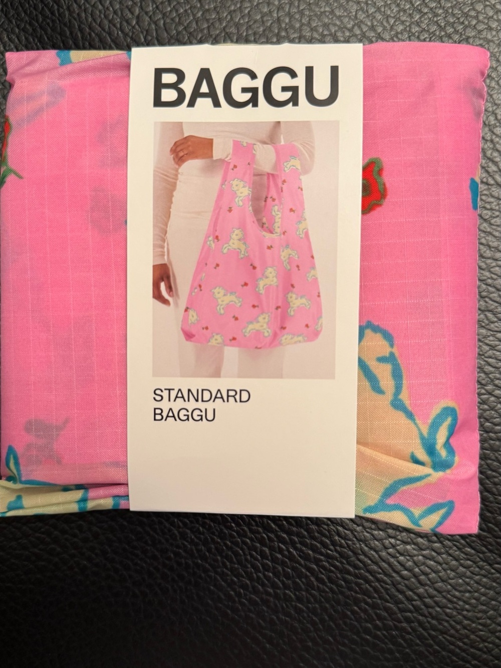 BAGGU Reusable Pink Bag -  Goats  Pattern